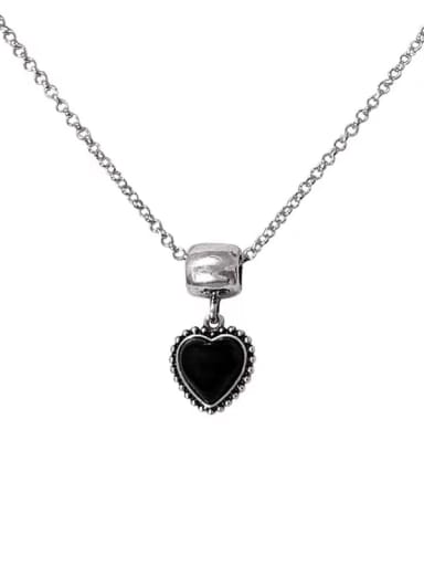 custom Brass Resin Heart Vintage Necklace