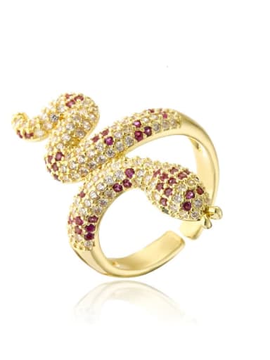 11218 Brass Cubic Zirconia Snake Vintage Band Ring