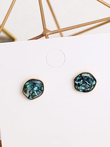 blue Copper Opal Geometric Dainty Stud Trend Korean Fashion Earring
