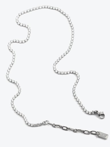 Titanium Steel Cubic Zirconia Geometric Vintage Necklace