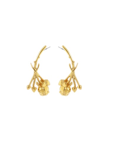 Brass Rosary Hip Hop Stud Earring