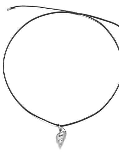 Brass Conch Wax Thread Trend Necklace