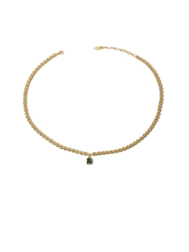 Brass Cubic Zirconia Wheatear Vintage Necklace