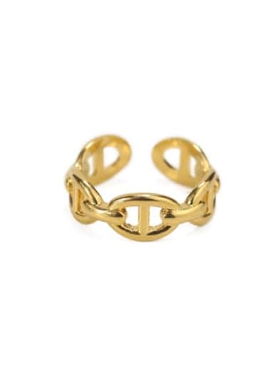 Golden wide ring Brass Hollow Geometric Vintage Band Ring