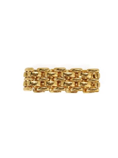 Gold chain clause Brass chain Geometric Vintage Band Ring