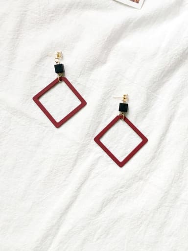 Copper Enamel Geometric Minimalist Stud Trend Korean Fashion Earring