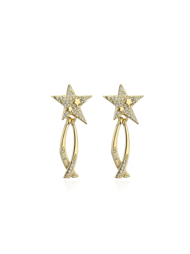Brass Star Trend Stud Earring