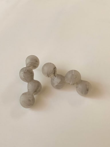 Resin Geometric Vintage marble texture balls Stud Earring