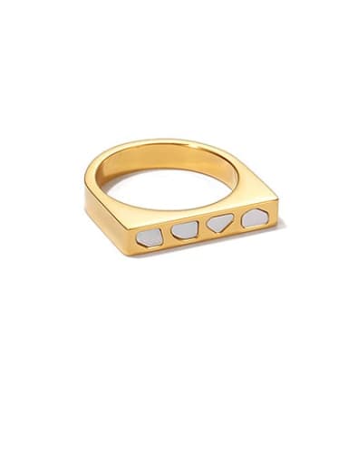 Gold U-ring Titanium Steel Shell Geometric Minimalist Band Ring