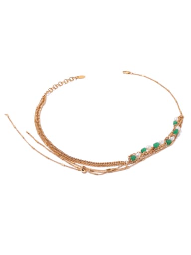 Brass Tassel Minimalist Multi Strand Necklace