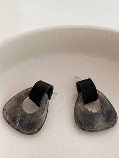 Resin Artificial Leather Geometric Vintage Stud Earring/Multi-color optional