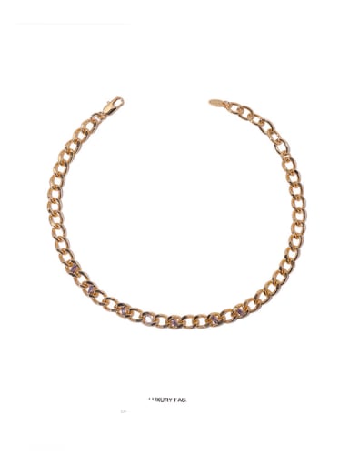 Brass Hollow Geometric Chain Hip Hop Necklace