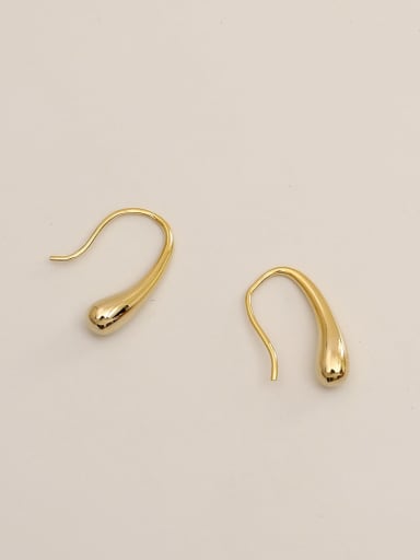 Brass Water Drop Minimalist Hook Trend Korean Fashion Earring