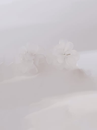 Transparent Brass Resin Flower Minimalist Stud Earring