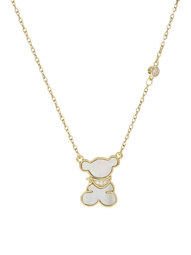 Brass Shell Bear Dainty Necklace