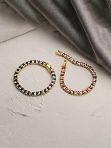 Brass Cubic Zirconia Geometric Dainty Bracelet