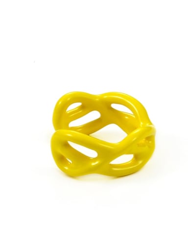 Yellow drop oil Zinc Alloy  Enamel Geometric Minimalist Band Ring
