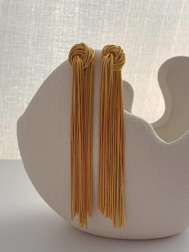 G150 Golden Tassel Brass Tassel Minimalist Threader Earring