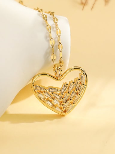 24190 Brass Cubic Zirconia Angel Trend Necklace