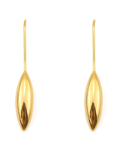 Brass Geometric Minimalist Hook Earring
