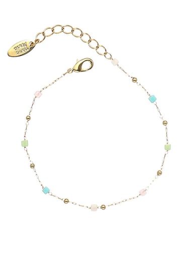 Brass Glass beads Minimalist Irregular  Bracelet and Necklace Set