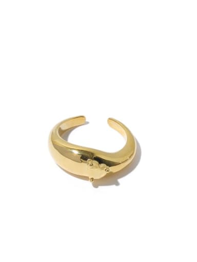 Gold (zircon plated) Brass Geometric Vintage Band Ring
