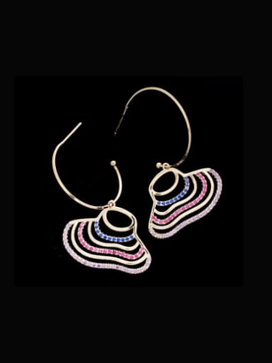 Brass Rhinestone Irregular Luxury Hook Earring