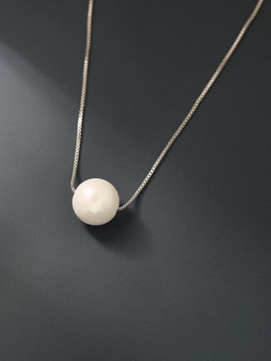 Brass Imitation Pearl Locket Minimalist Trend Korean Fashion Necklace