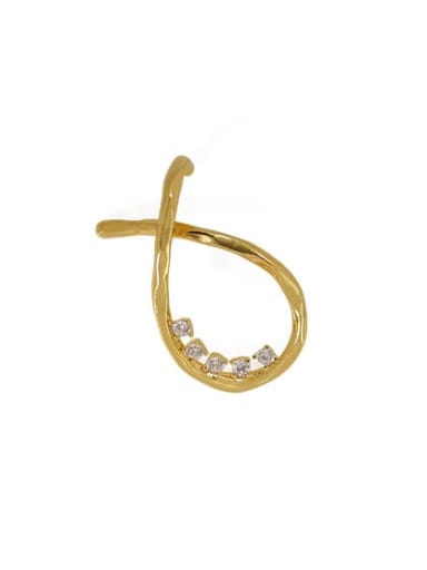 Brass Cubic Zirconia Geometric Vintage Stud Earring  (Single)