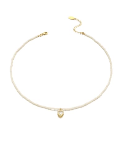 Brass MGB beads Heart Minimalist Necklace