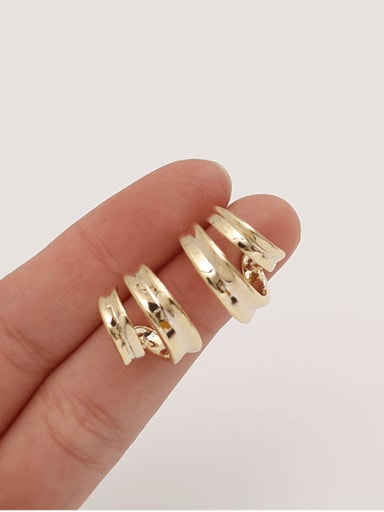 14k Gold Brass Shell Geometric Minimalist Stud Earring