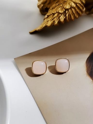 Transparent powder Copper Acrylic Geometric Minimalist Stud Trend Korean Fashion Earring