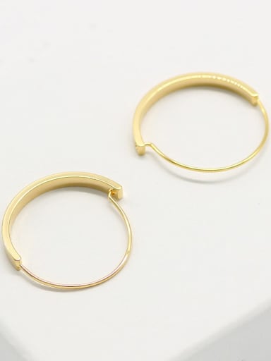 Copper Hollow Round Minimalist Hoop Trend Korean Fashion Earring