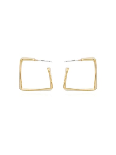 14K real gold Copper Geometric Minimalist Stud Trend Korean Fashion Earring