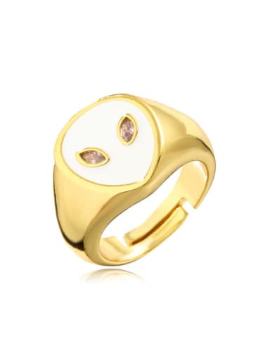 11205 Brass Enamel Fox Minimalist Band Ring
