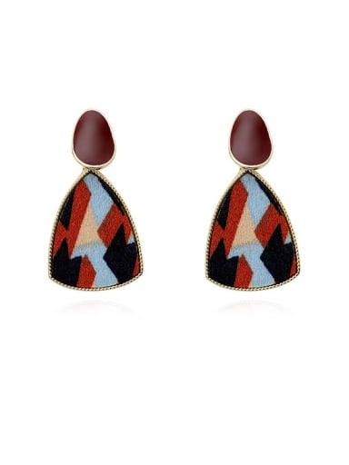 Copper Fabric Triangle Minimalist Drop Trend Korean Fashion Earring