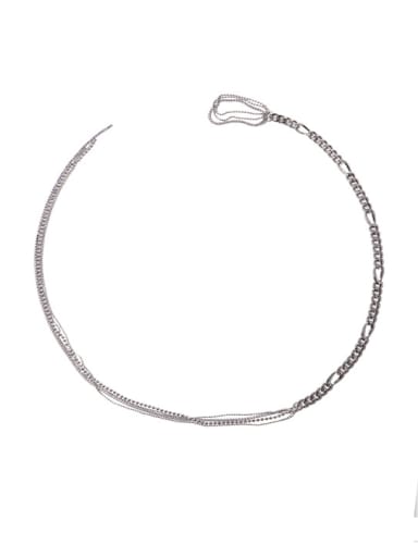 Brass Geometric Minimalist Chain Lariat Necklace