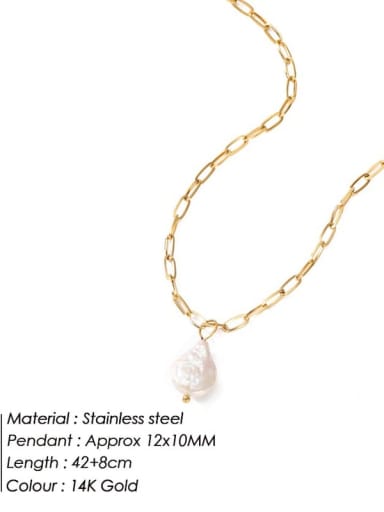?? Stainless steel Freshwater Pearl Irregular Minimalist Necklace