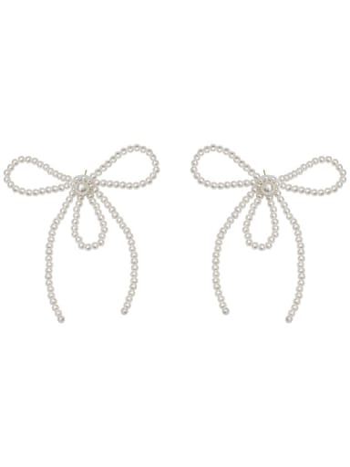 Imitation Pearl Bowknot Minimalist Stud Trend Korean Fashion Earring