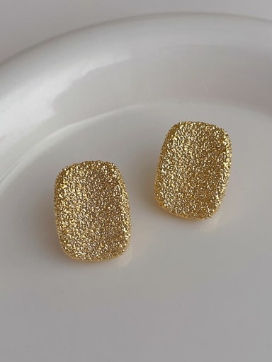 N257 gold Brass Geometric Minimalist Stud Earring