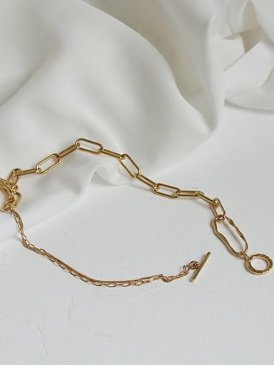 Brass Hollow Geometric Vintage  chain Necklace