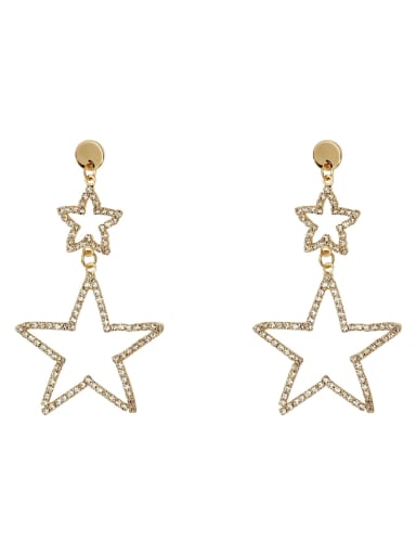 Copper Hollow Star Minimalist Stud Trend Korean Fashion Earring