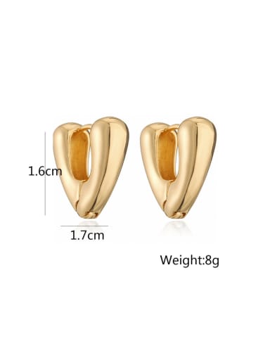 43602 Brass Heart Minimalist Stud Earring