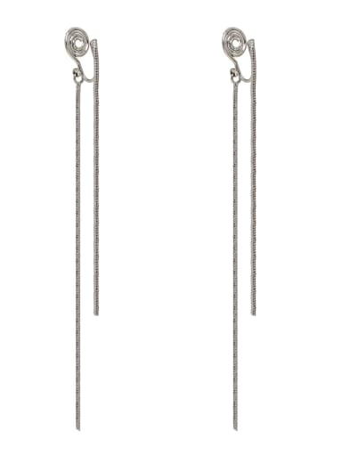 Brass Tassel Minimalist Long Threader Earring