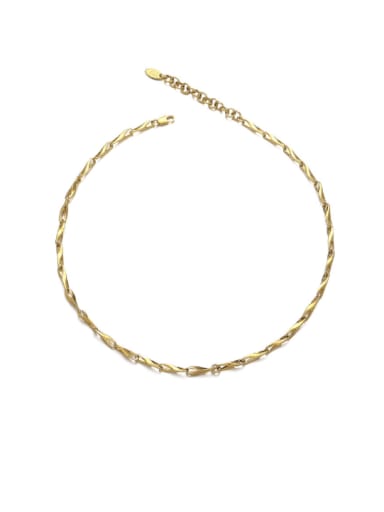 Brass Cubic Zirconia Irregular Vintage Necklace
