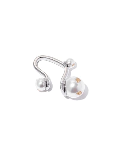 Brass Imitation Pearl Irregular Trend Single Earring