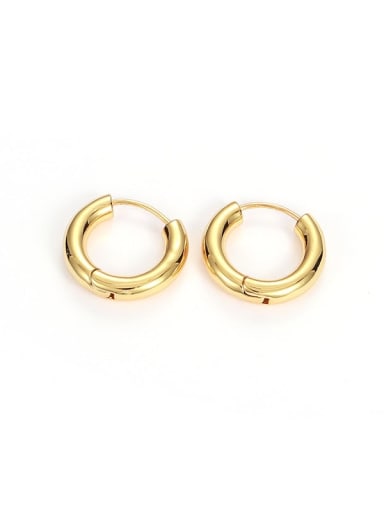 Golden Circle (Single) Brass Geometric Minimalist Huggie Earring