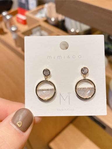 Copper Alloy Shell Round Trend Stud Earring