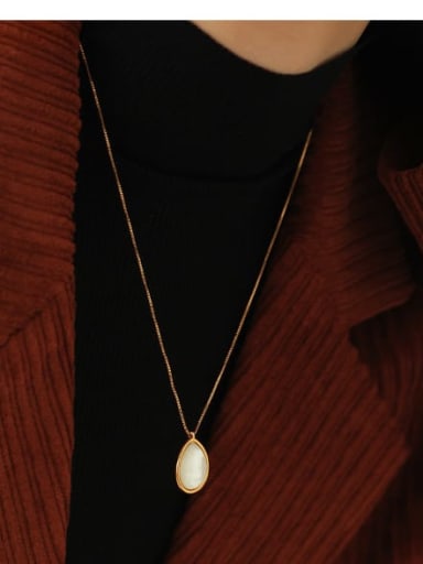 Brass Shell Water Drop Minimalist Necklace