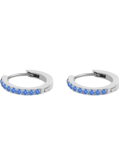 March Light Blue Stainless steel Cubic Zirconia Geometric Dainty Stud Earring